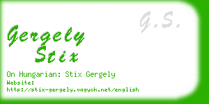 gergely stix business card